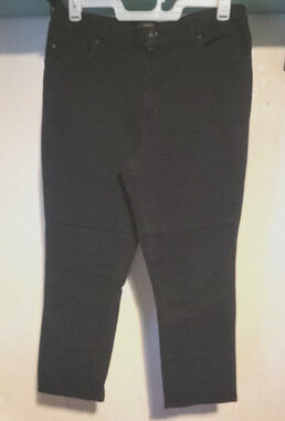 Lee Platinum Label Womens Jeans Black 16 Short Stretch Straight Leg